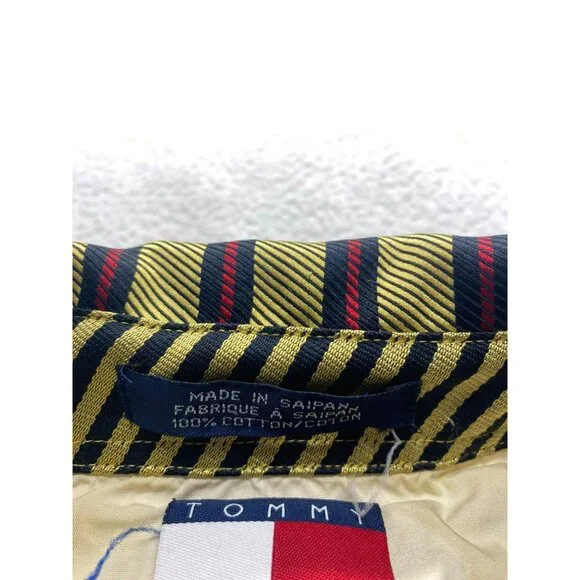 Vintage Tommy Hilfiger Ribbed Long Sleeve Polo Shirt With Striped Collar #7148 - Picture 6 of 9